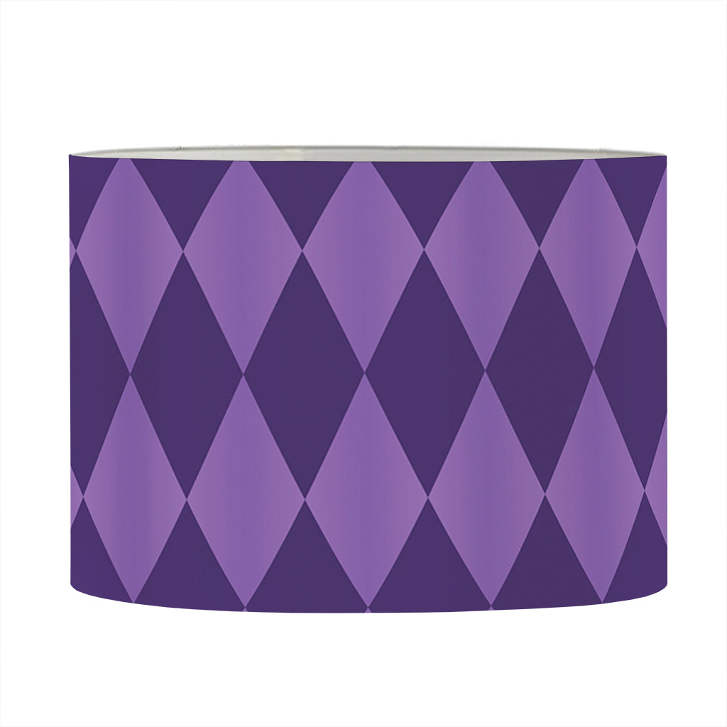 Purple Harlequin Pattern Print Drum Lamp Shade