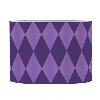 Purple Harlequin Pattern Print Drum Lamp Shade
