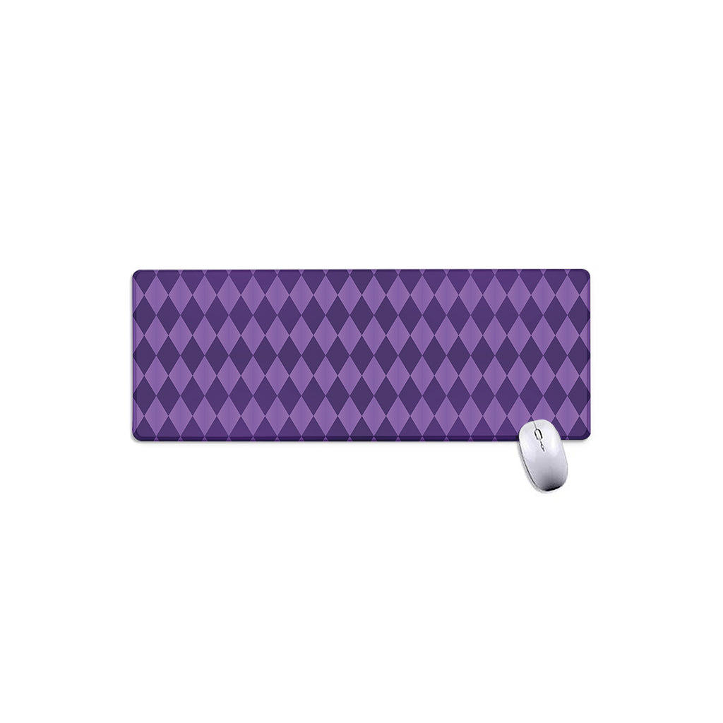 Purple Harlequin Pattern Print Extended Mouse Pad