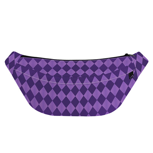Purple Harlequin Pattern Print Fanny Pack