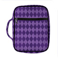 Purple Harlequin Pattern Print Front Pocket Bible Bag