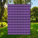 Purple Harlequin Pattern Print Garden Flag