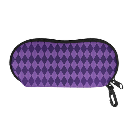 Purple Harlequin Pattern Print Glasses Case