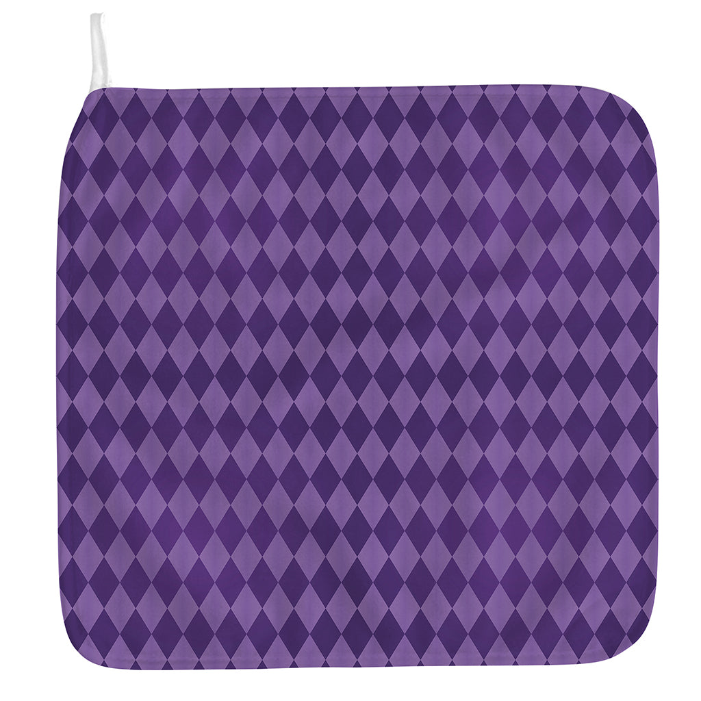 Purple Harlequin Pattern Print Hand Towel