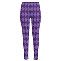 Purple Harlequin Pattern Print High-Waisted Pocket Leggings