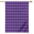 Purple Harlequin Pattern Print House Flag