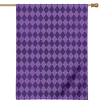 Purple Harlequin Pattern Print House Flag