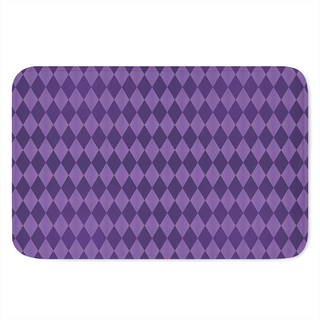 Purple Harlequin Pattern Print Indoor Door Mat