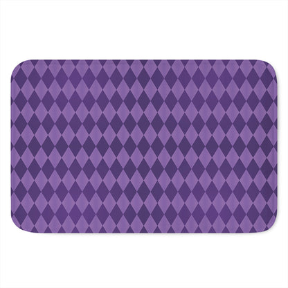 Purple Harlequin Pattern Print Indoor Door Mat