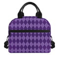Purple Harlequin Pattern Print Insulated Lunch Bag