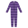 Purple Harlequin Pattern Print Jumpsuit