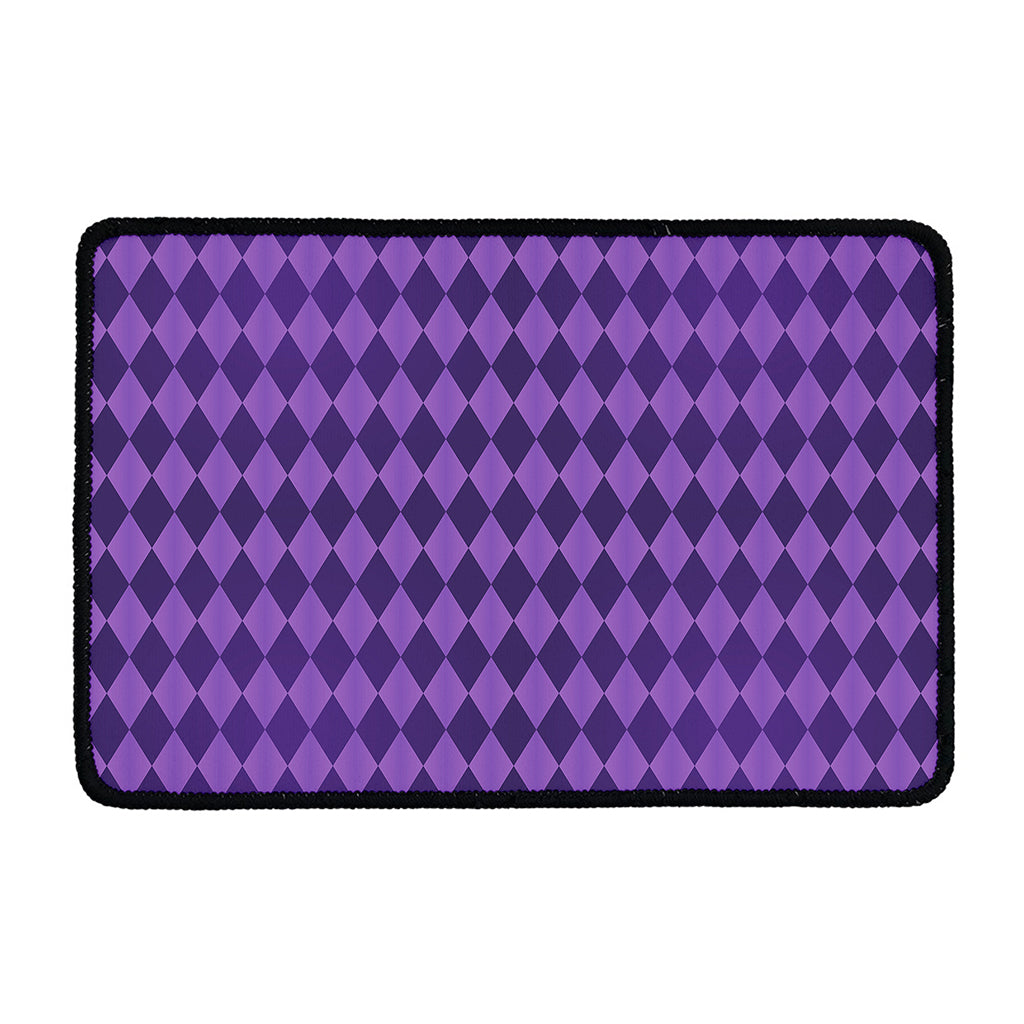 Purple Harlequin Pattern Print Kitchen Mat