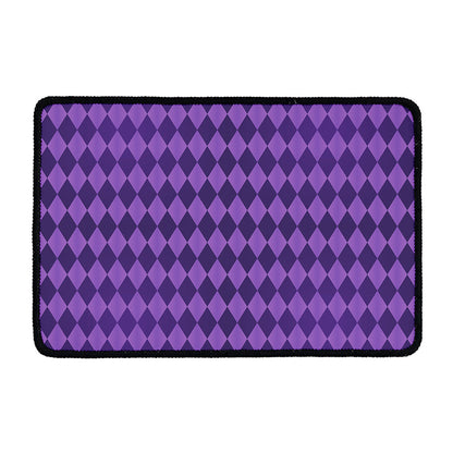 Purple Harlequin Pattern Print Kitchen Mat