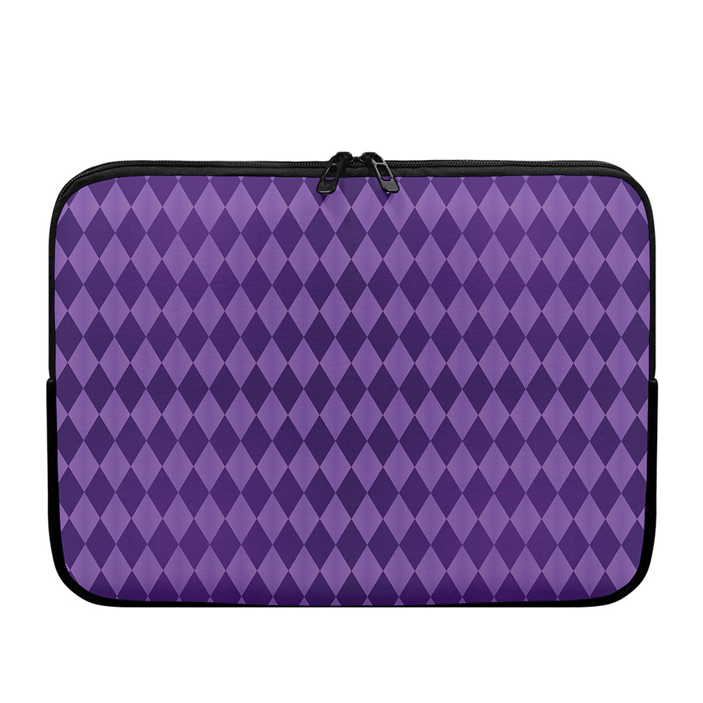 Purple Harlequin Pattern Print Laptop Sleeve