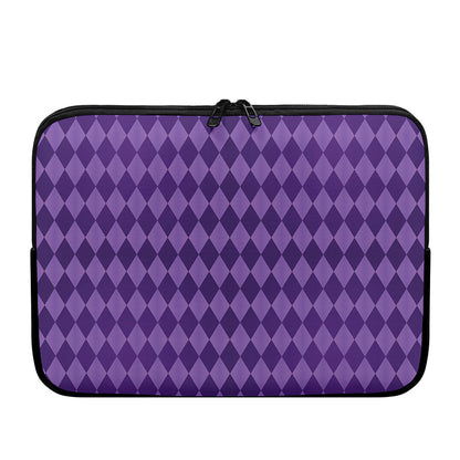 Purple Harlequin Pattern Print Laptop Sleeve