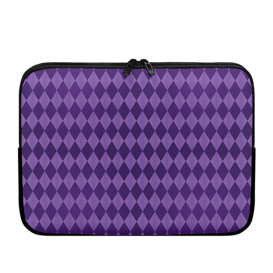 Purple Harlequin Pattern Print Laptop Sleeve
