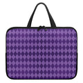 Purple Harlequin Pattern Print Laptop Sleeve With Handle