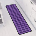 Purple Harlequin Pattern Print Long Kitchen Mat