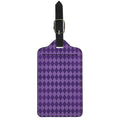 Purple Harlequin Pattern Print Luggage Tag