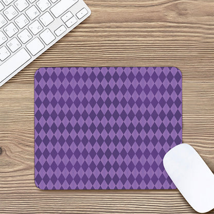 Purple Harlequin Pattern Print Mouse Pad