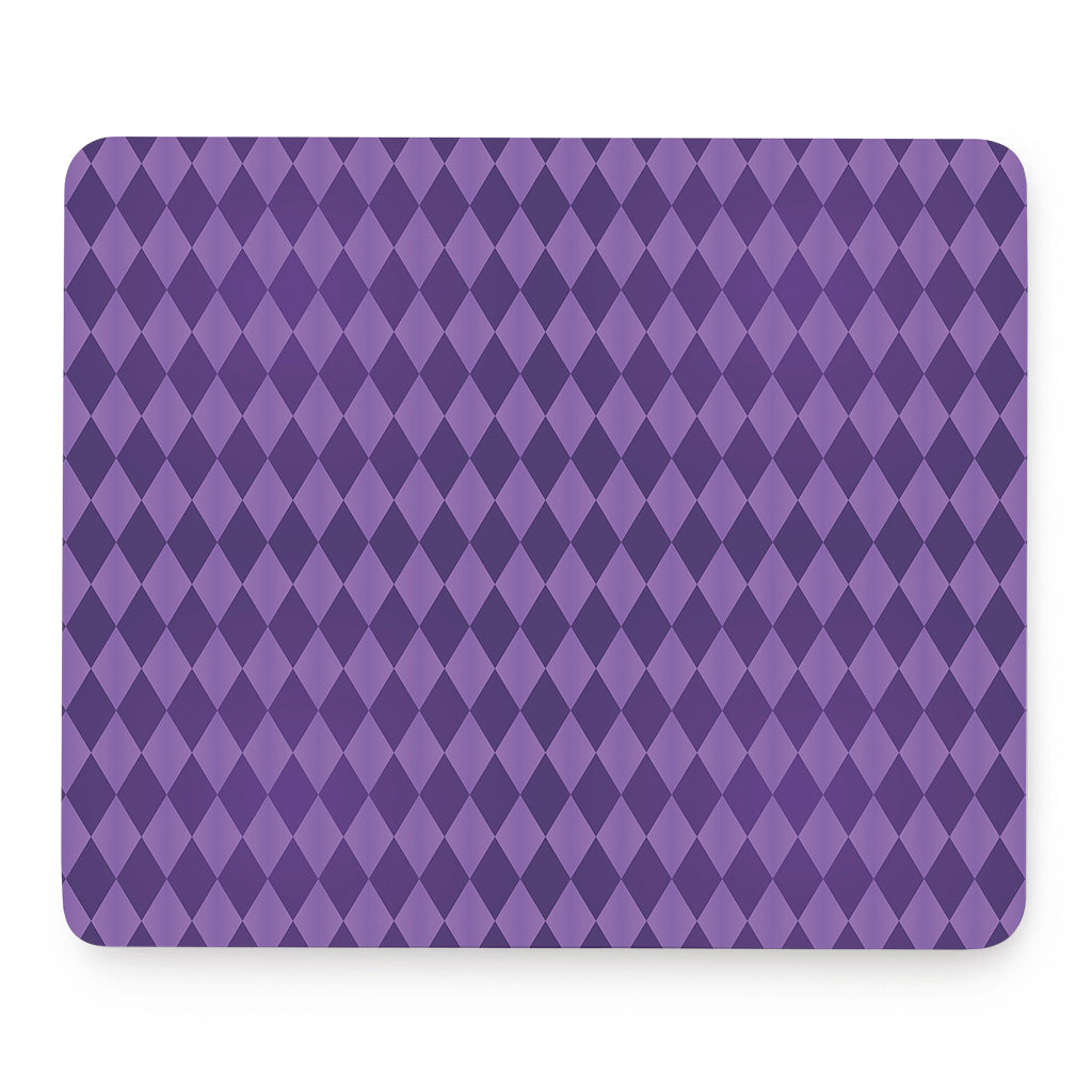 Purple Harlequin Pattern Print Mouse Pad