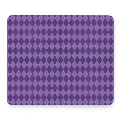 Purple Harlequin Pattern Print Mouse Pad