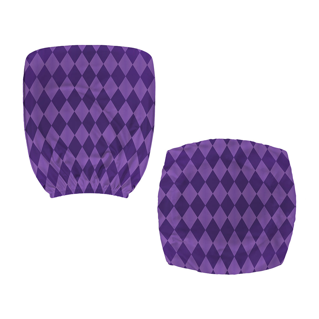 Purple Harlequin Pattern Print Office Chair Cover