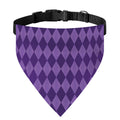 Purple Harlequin Pattern Print Over The Collar Dog Bandana