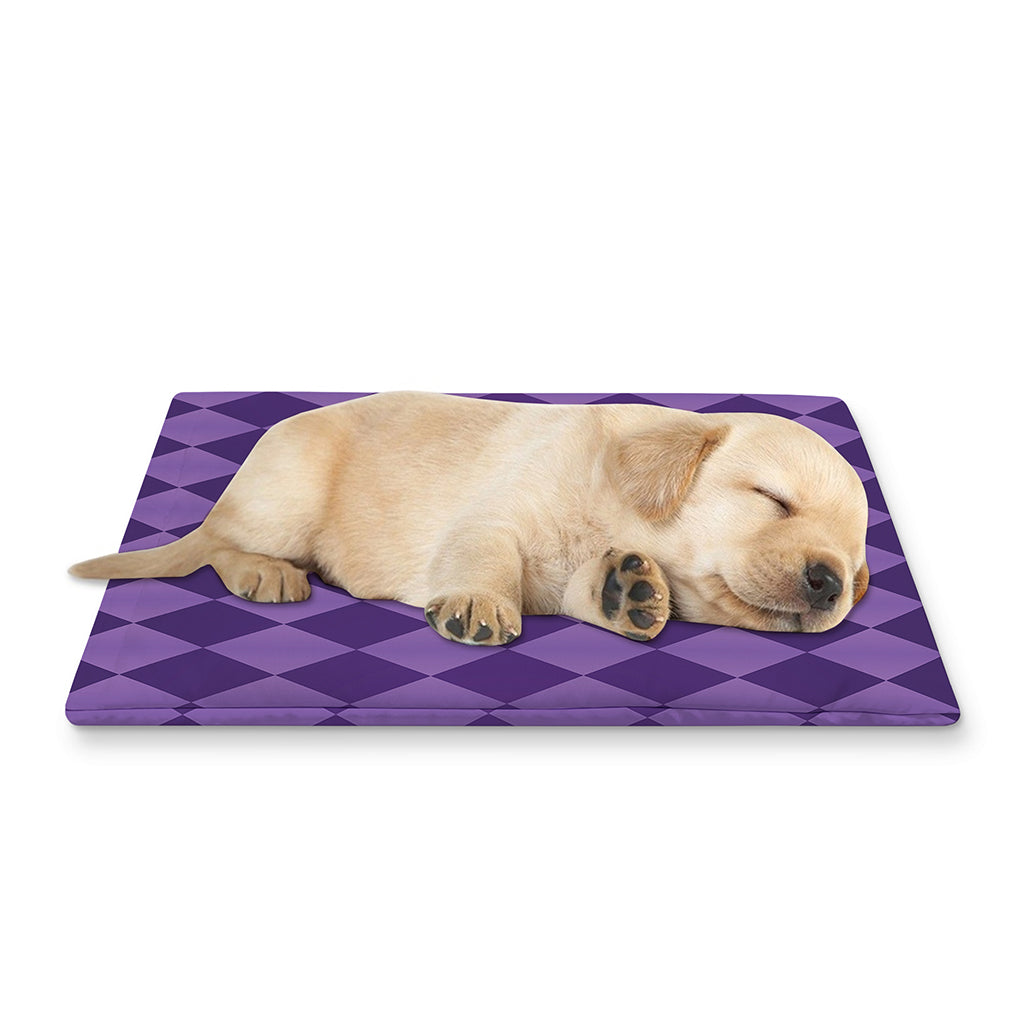 Purple Harlequin Pattern Print Pet Cooling Mat Cover