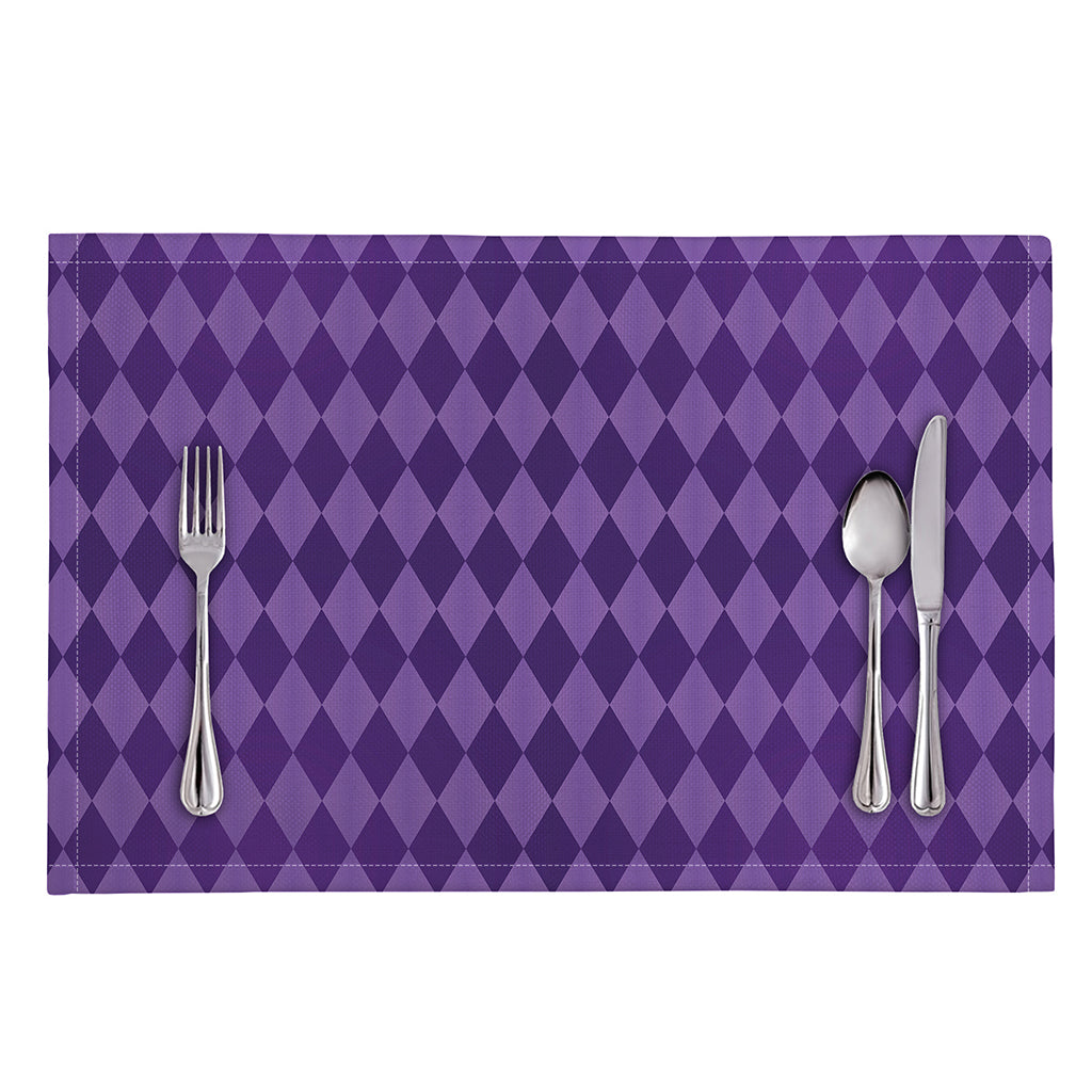 Purple Harlequin Pattern Print Placemat