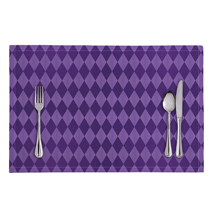 Purple Harlequin Pattern Print Placemat