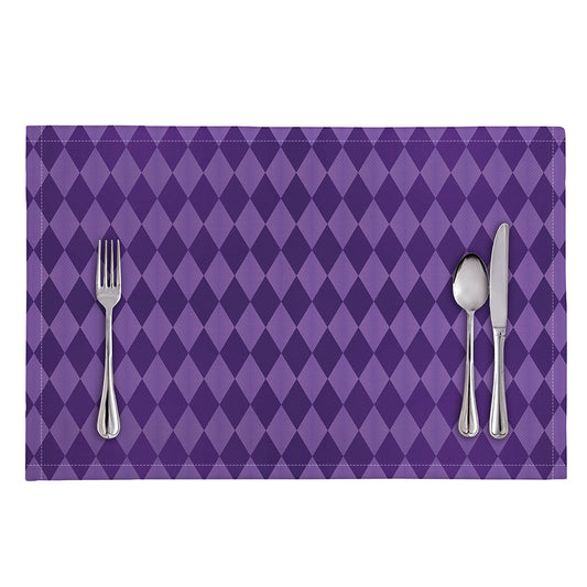 Purple Harlequin Pattern Print Placemat