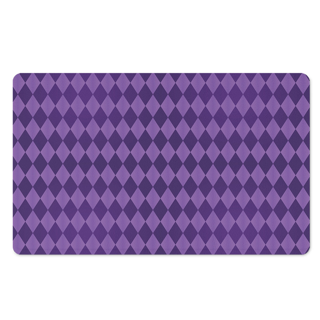 Purple Harlequin Pattern Print Polyester Doormat