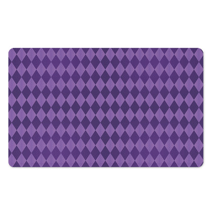 Purple Harlequin Pattern Print Polyester Doormat
