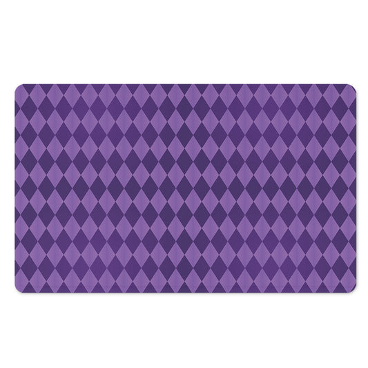 Purple Harlequin Pattern Print Polyester Doormat