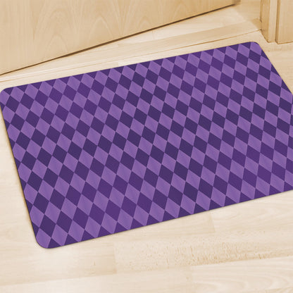 Purple Harlequin Pattern Print Polyester Doormat