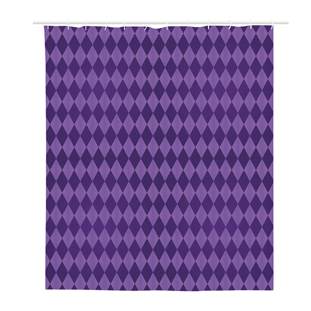 Purple Harlequin Pattern Print Polyester Shower Curtain