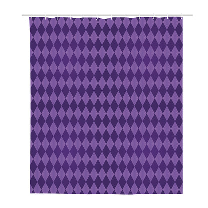Purple Harlequin Pattern Print Polyester Shower Curtain