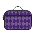 Purple Harlequin Pattern Print Portable Lunch Bag