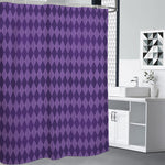 Purple Harlequin Pattern Print Premium Shower Curtain