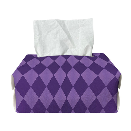 Purple Harlequin Pattern Print Rectangle Tissue Box Cover