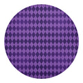Purple Harlequin Pattern Print Round Blanket