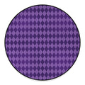 Purple Harlequin Pattern Print Round Floor Mat
