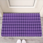 Purple Harlequin Pattern Print Rubber Doormat