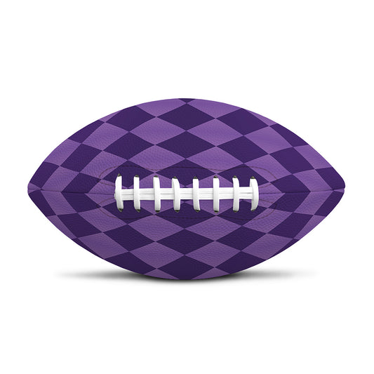 Purple Harlequin Pattern Print Rugby Ball