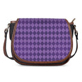 Purple Harlequin Pattern Print Saddle Bag
