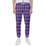Purple Harlequin Pattern Print Scuba Joggers