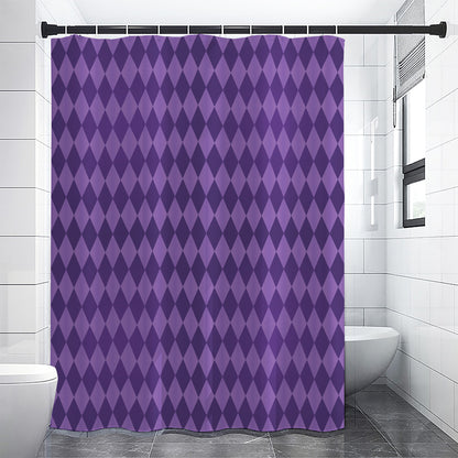 Purple Harlequin Pattern Print Shower Curtain