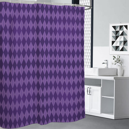 Purple Harlequin Pattern Print Shower Curtain