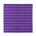 Purple Harlequin Pattern Print Silk Bandana